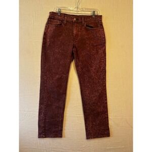 Levis 541 Athletic Taper Jeans Mens 32x32 Burgundy Red Acid Wash 18181-0303